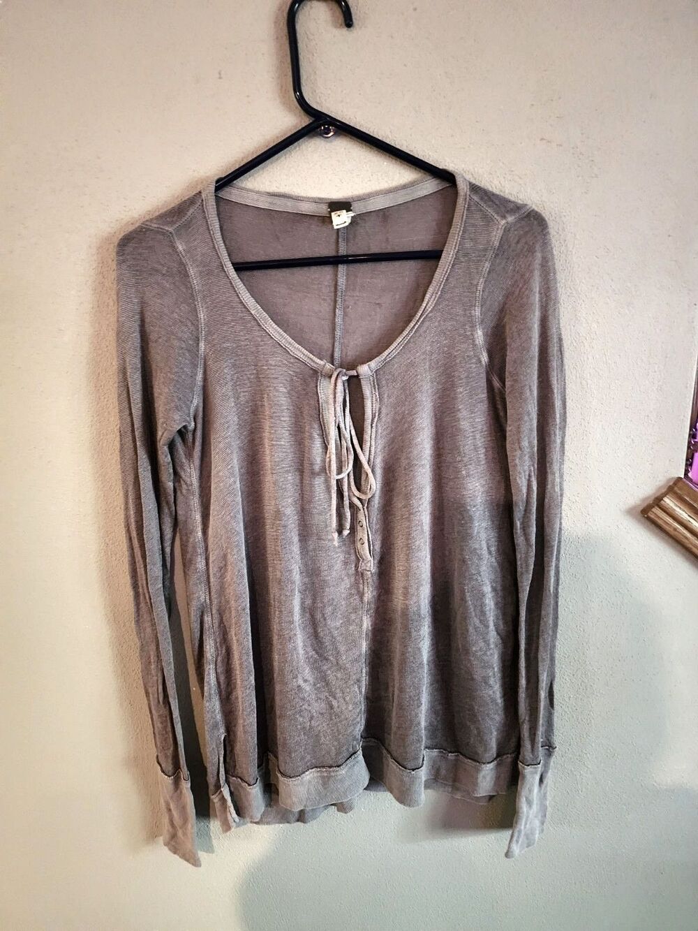 Free People We The Free Affogato Hacci Tunic Top Womens Boho Long Sleeve Blouse
